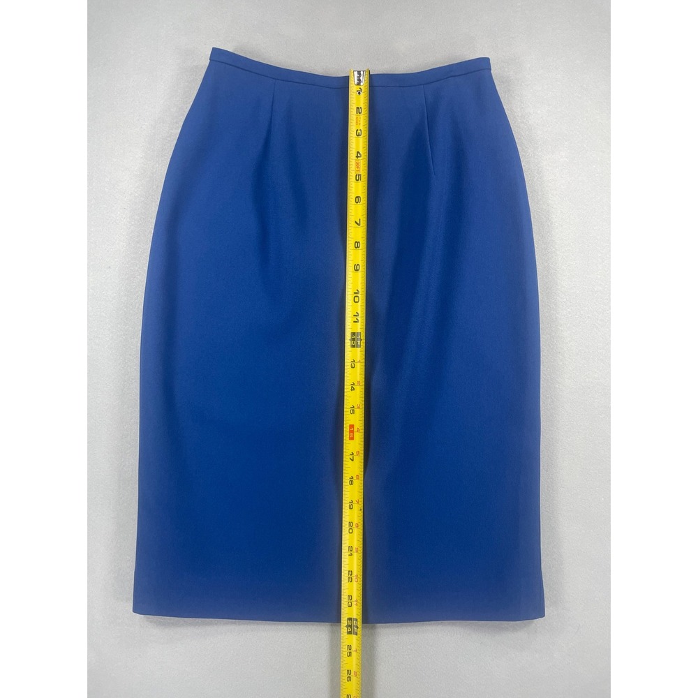 Christian Dior Vintage Royal Blue Skirt Suit Set Blazer Pencil Skirt Size 4 - Picture 9 of 14